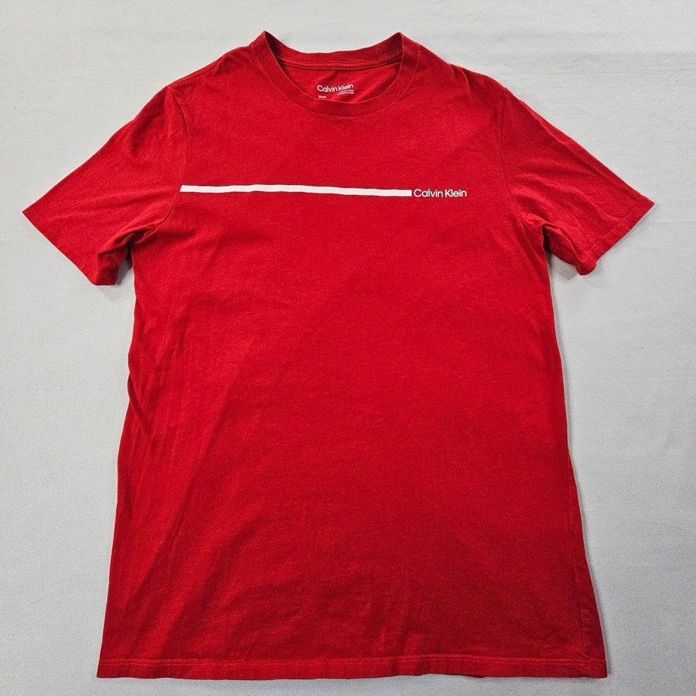 Calvin Klein Red Short Sleeve Cotton T-Shirt Men's S